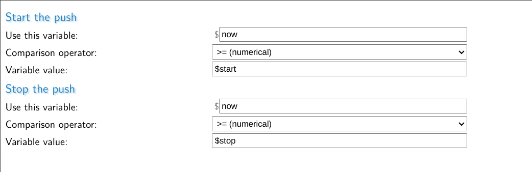 Picture of the variables in place