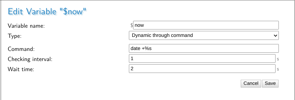 picture of setting up a dynamic variable