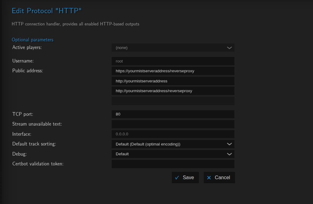 Example of public address set up