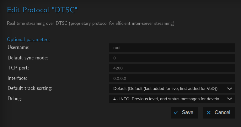 DTSC set up within the protocol interface