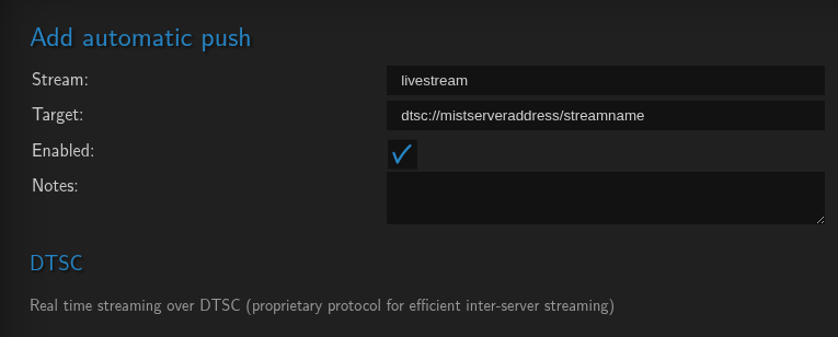 DTSC push within the push panel