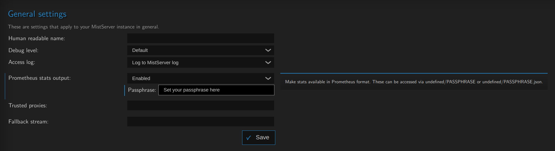 Image of setting up a prometheus passphrase