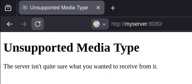 Showing unsupported media type