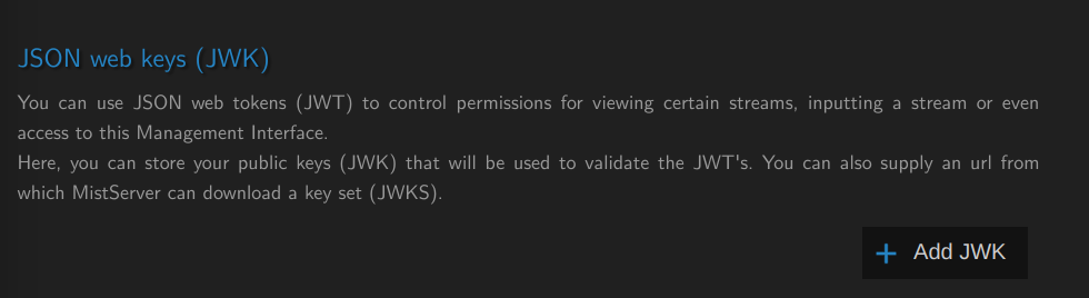 Adding a JWK to Mist
