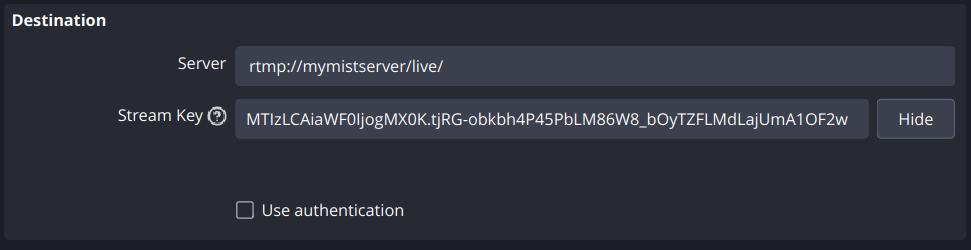 pushing rtmp with jwks