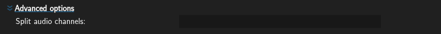 Advanced audio parameters shown