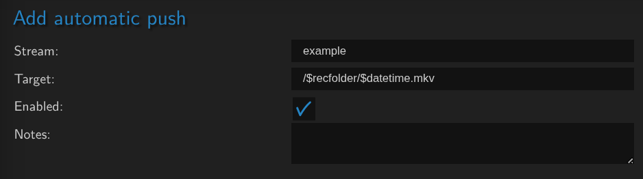 recording example using variables