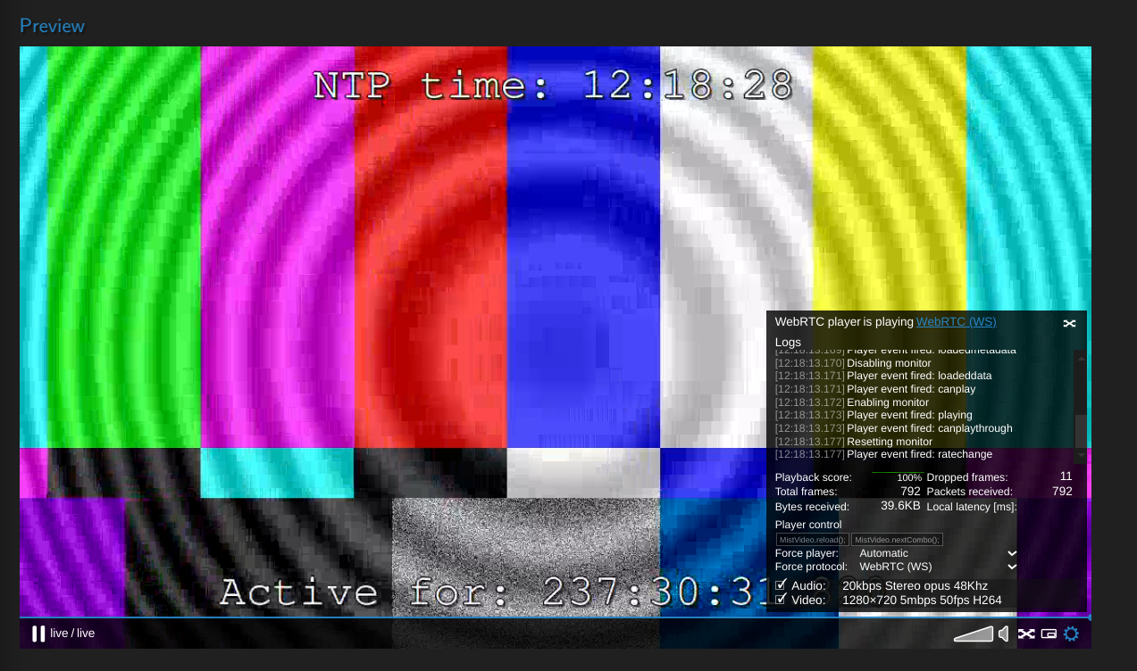 Playback image of WebRTC(WS)