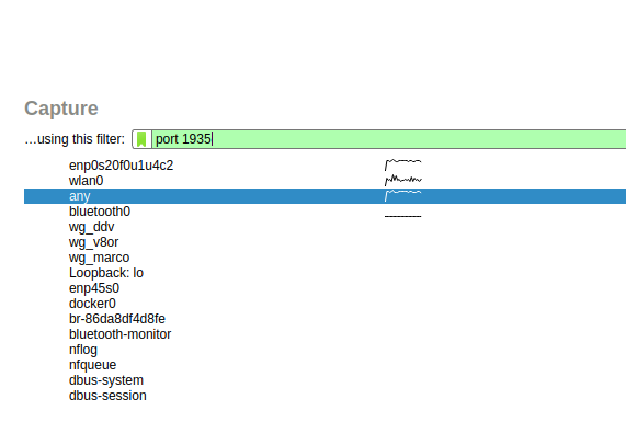 wireshark filter option shown